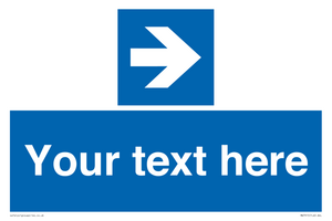 Custom Directional signage blue right arrow 